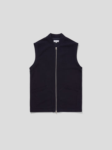 Gilet - Wool Blend Knit Navy – Hamilton and Hare