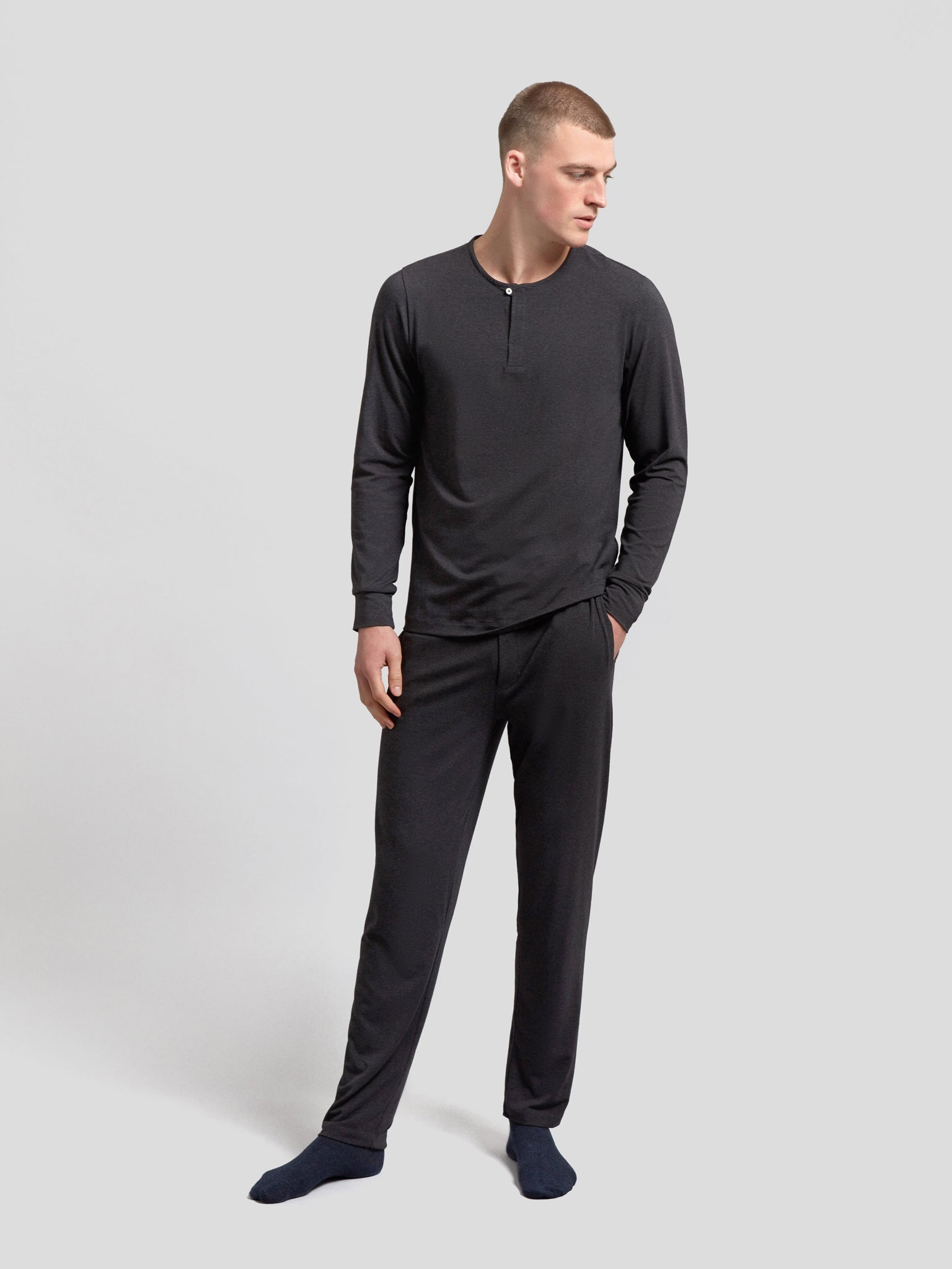 Lounge Trousers - Charcoal Lyocell Cotton