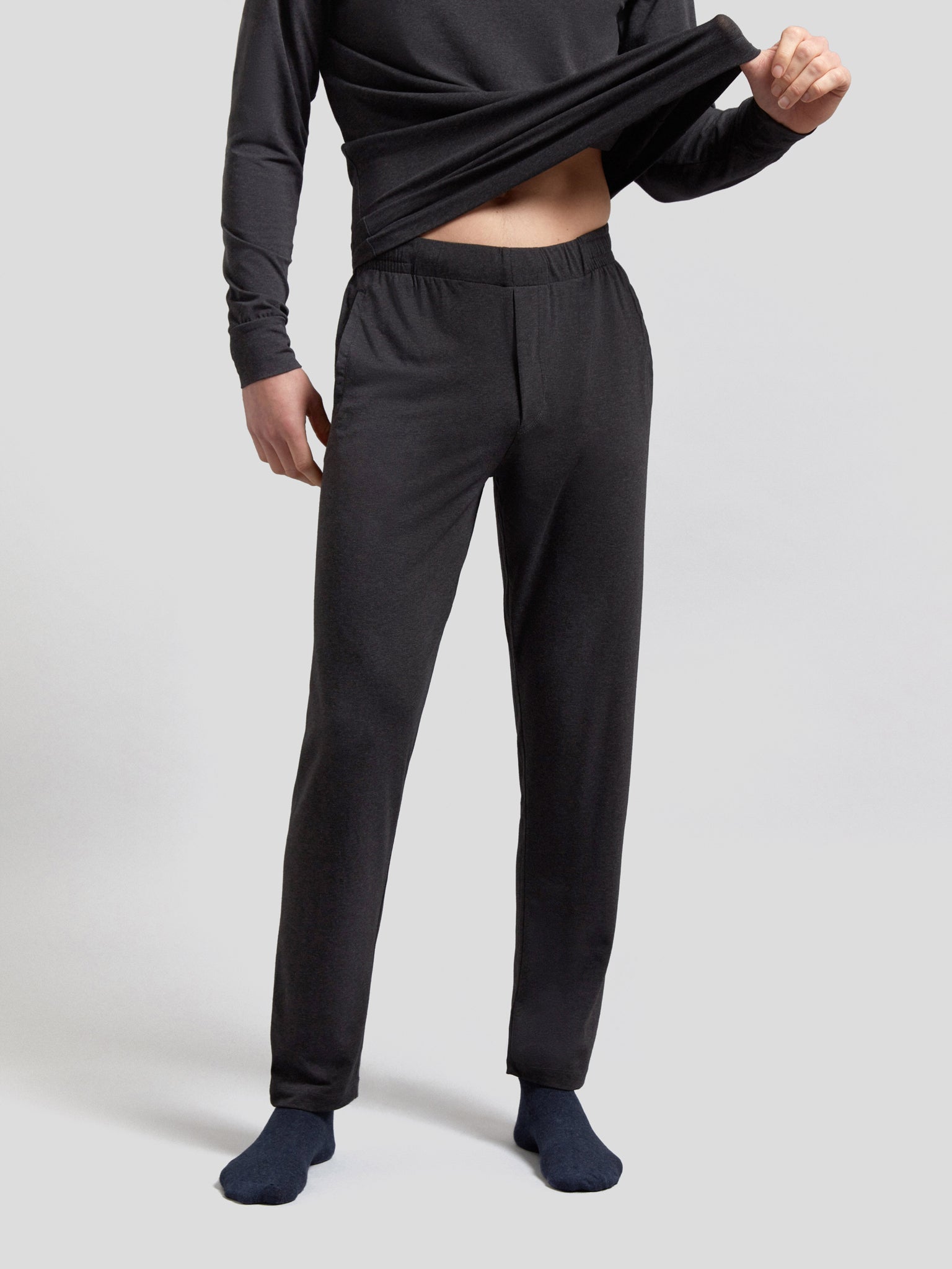 Lounge Trousers - Charcoal Lyocell Cotton