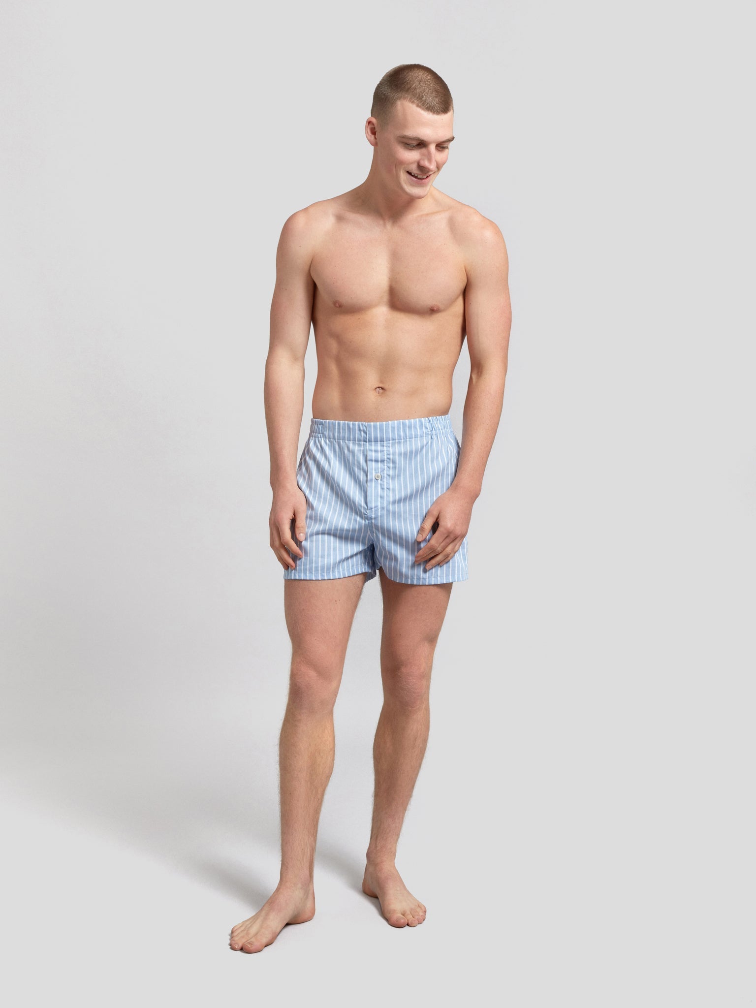 Blue Striped Boxer Shorts